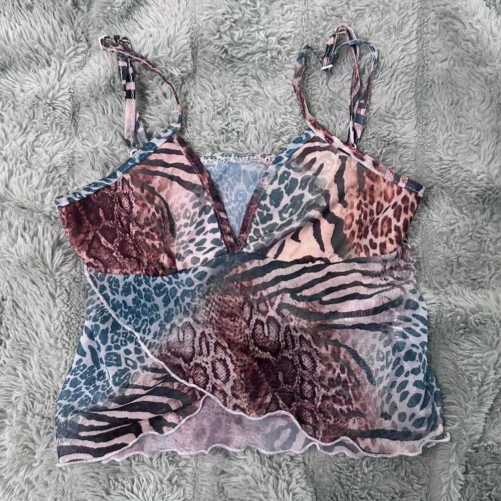 SHEIN Multicolor Animal Print Crop Top